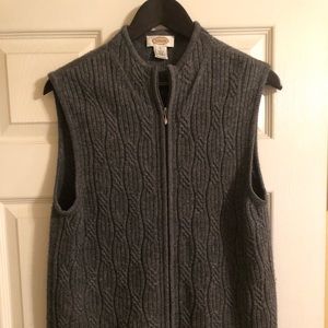Talbots Ladies Gray Wool Vest
